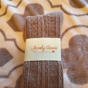 Over The Knee Socks By Lovely Annie, Color Tan, Size L
